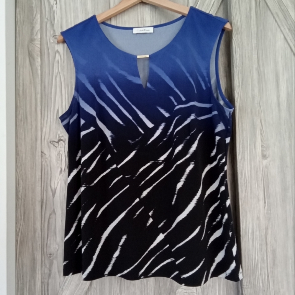 Calvin Klein Black Purple Sleeveless Top XL